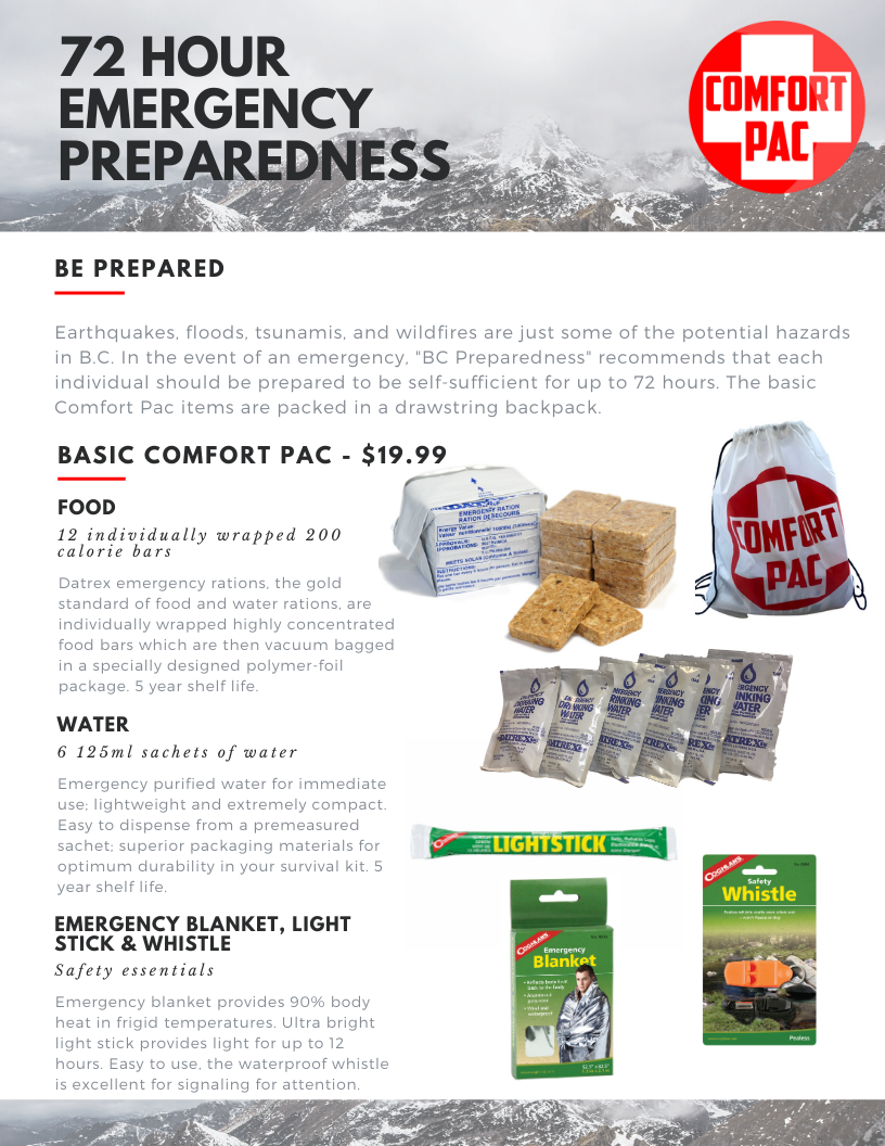 Comfort Pac - (5 Year Shelf Life on Food and Water)